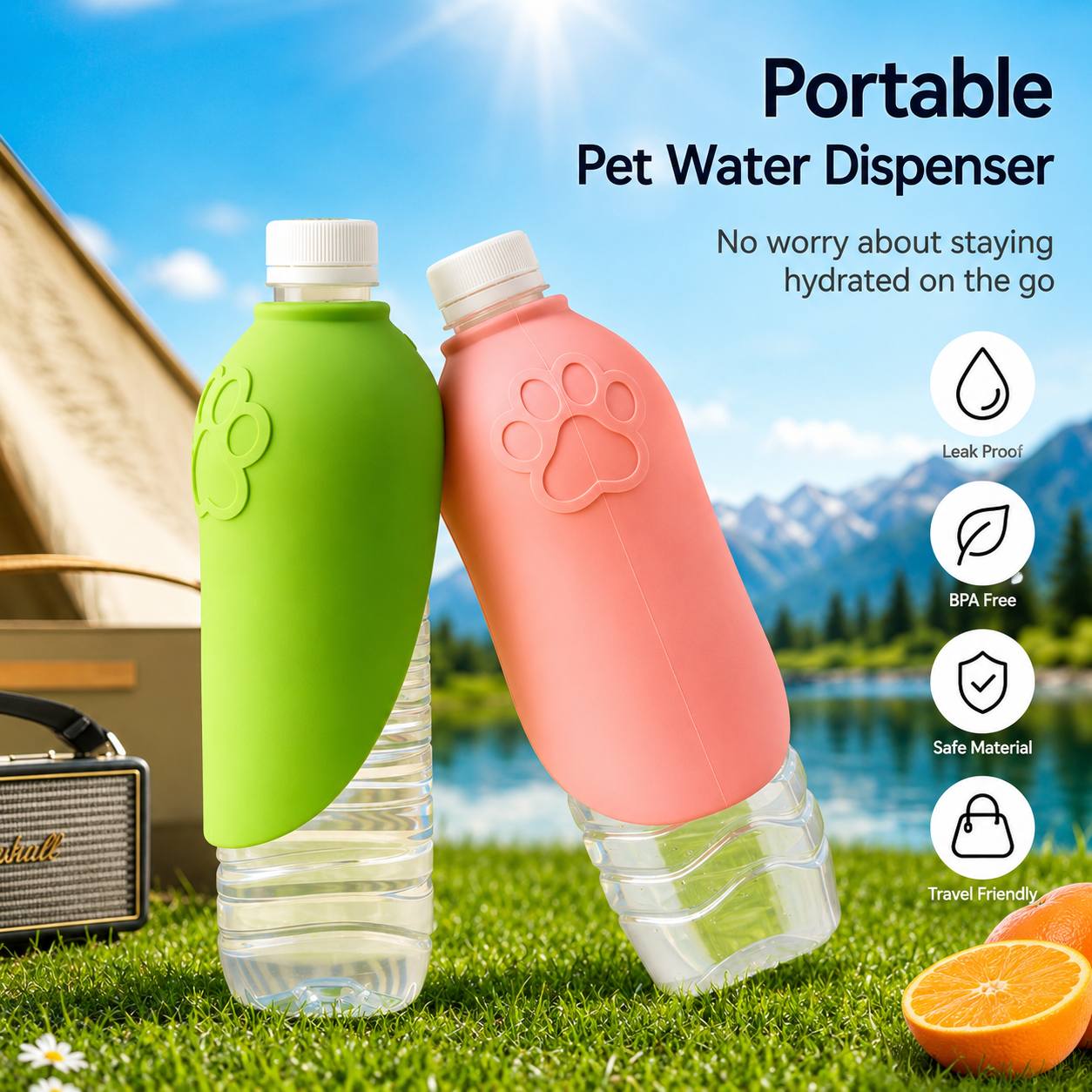 PawSip — Portable Dog Water Bottle | Foldable Travel Dispenser